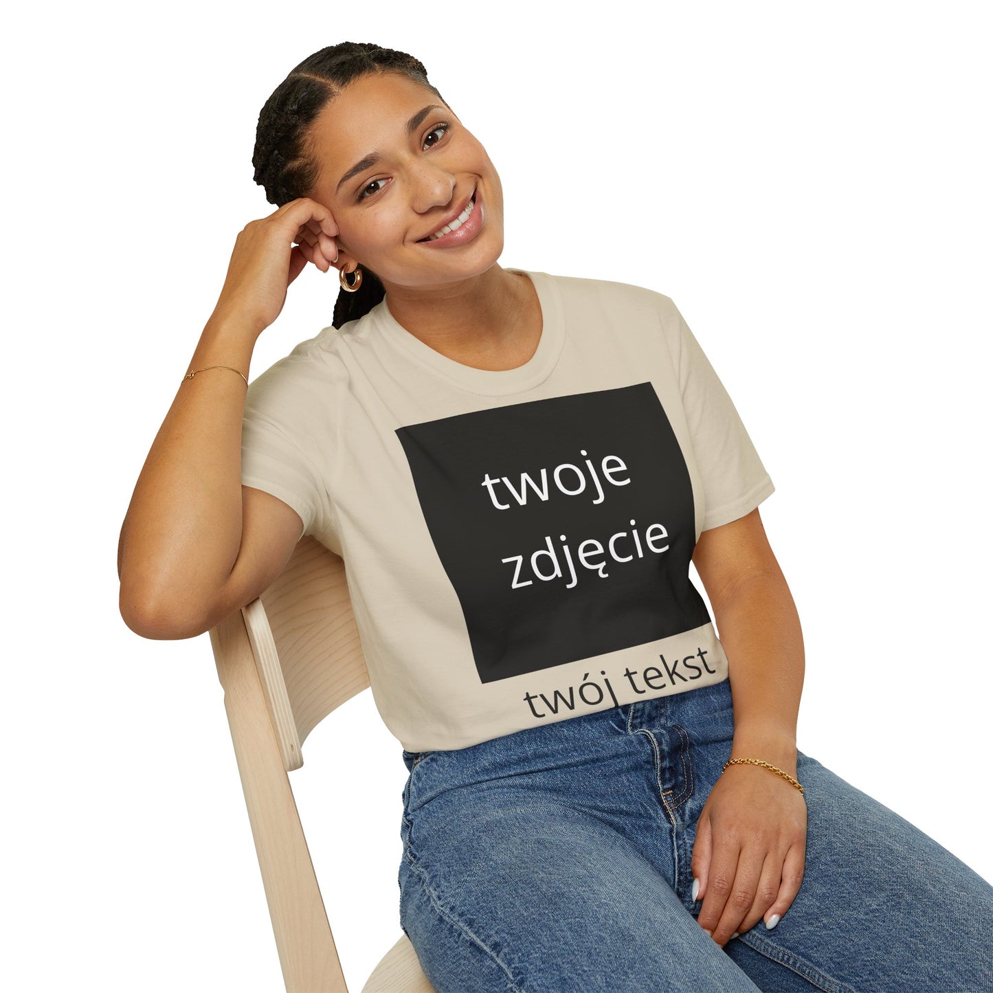 Koszulka z personalizacją — własne zdjęcie i tekst | 100% bawełna