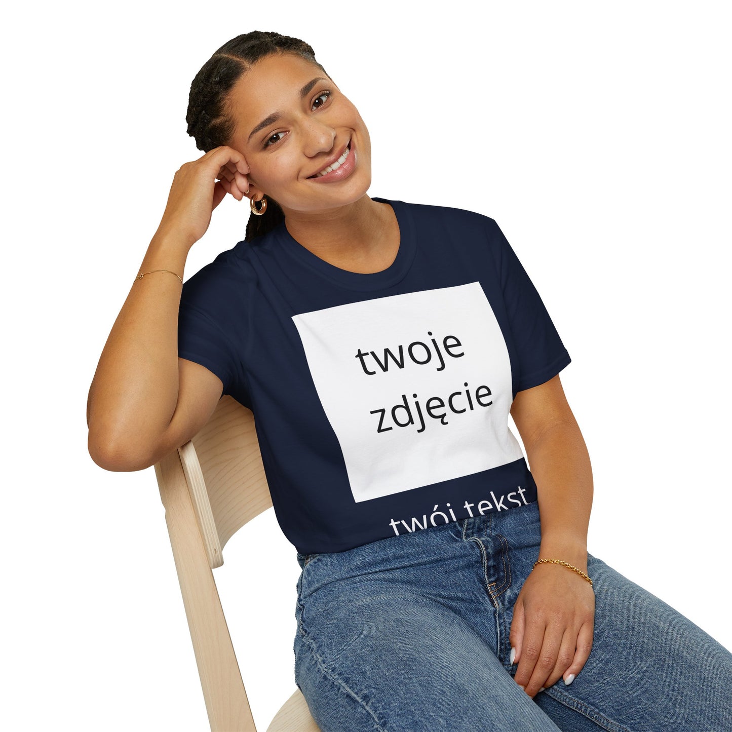 Koszulka z personalizacją — własne zdjęcie i tekst | 100% bawełna