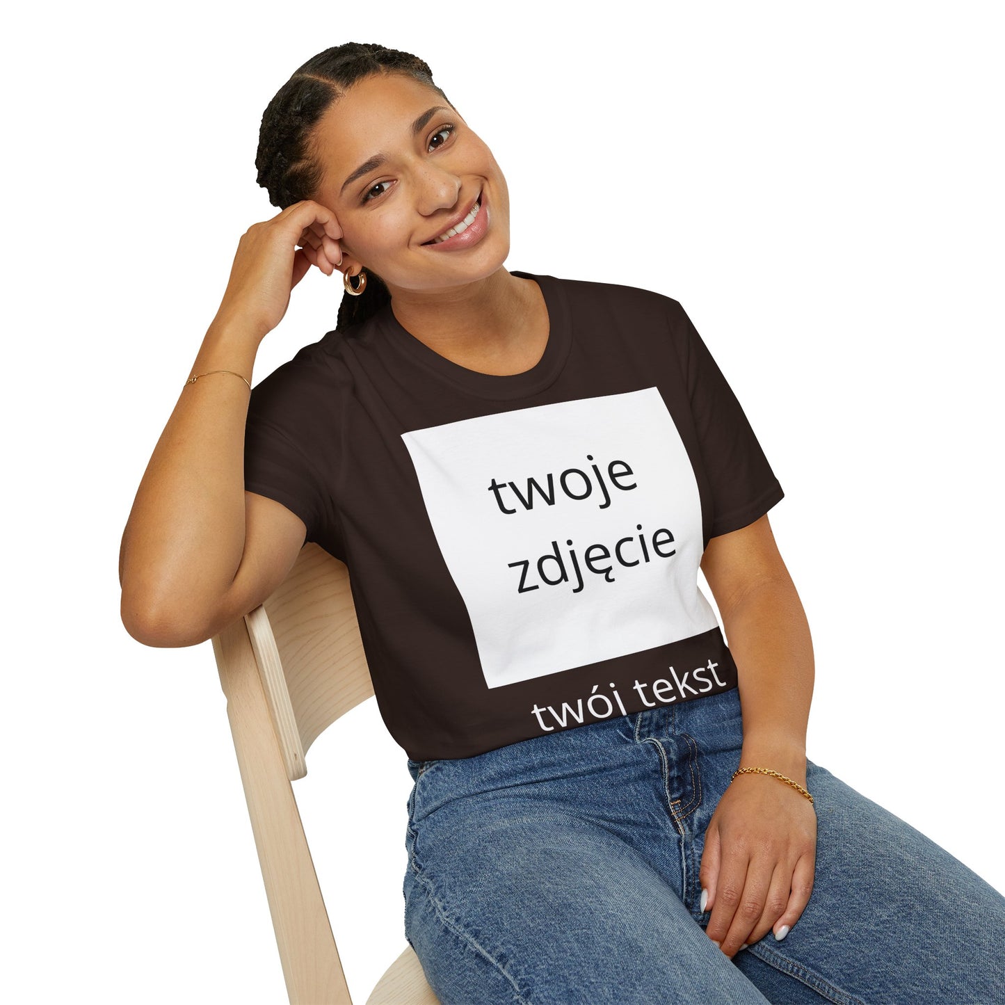 Koszulka z personalizacją — własne zdjęcie i tekst | 100% bawełna