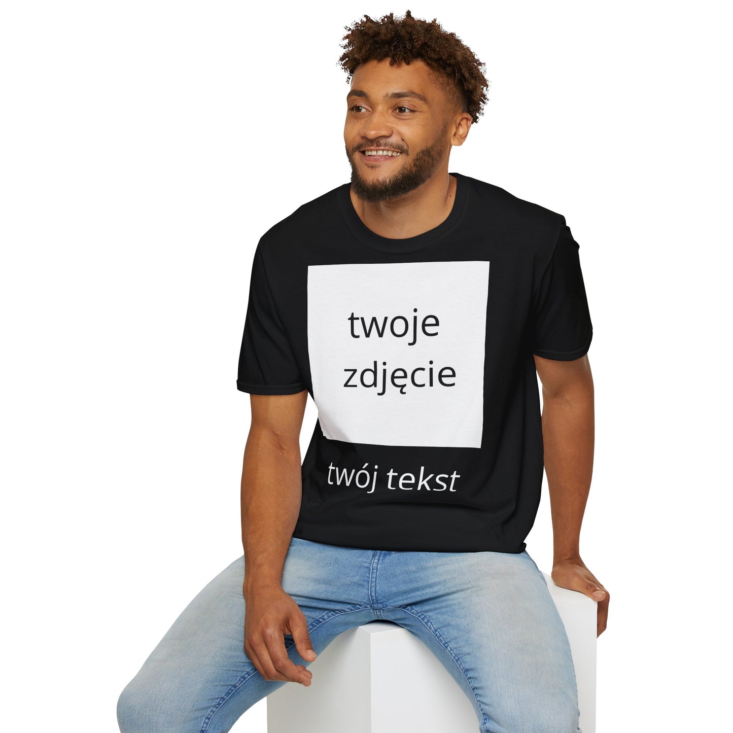 Koszulka z personalizacją — własne zdjęcie i tekst | 100% bawełna
